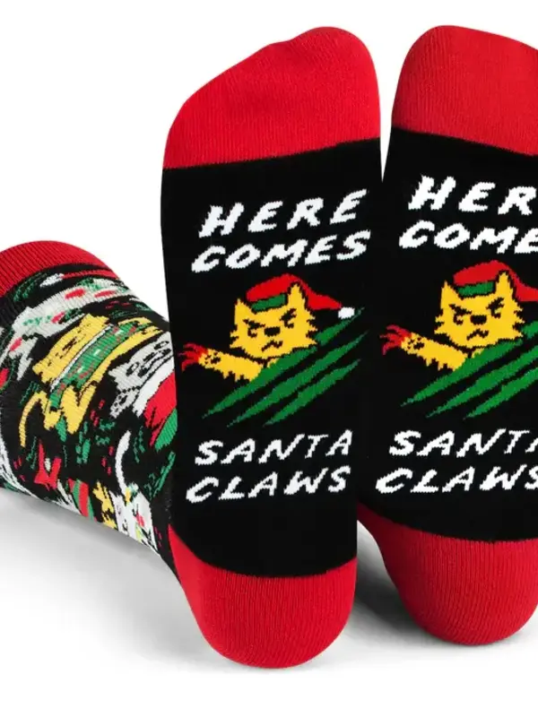 Here Comes Santa Claws Socks