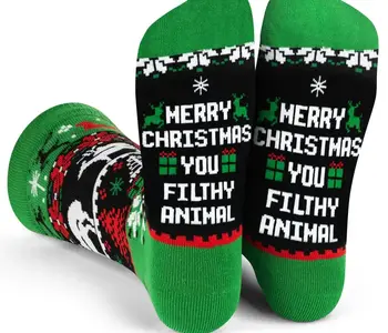Merry Xmas You Filthy Animal Socks