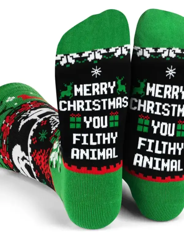 Merry Xmas You Filthy Animal Socks