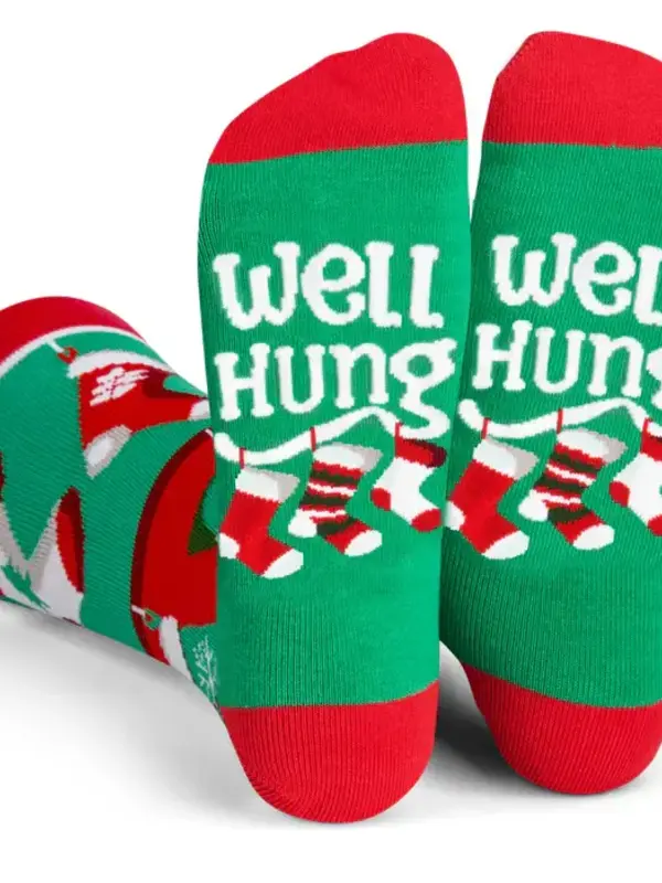 Well Hung Funny Christmas Socks