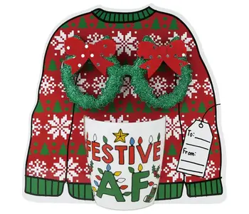 FESTIVE AF MUG WITH GLASSES