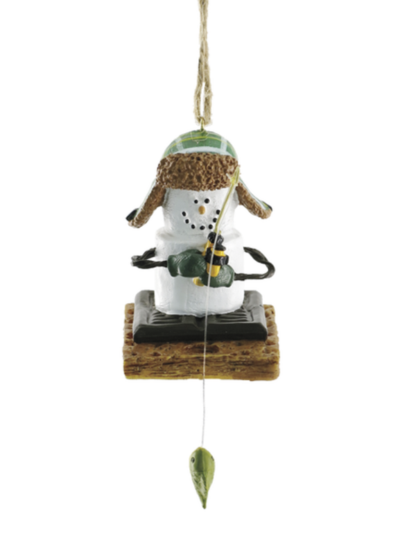S'MORE ICE FISHERMAN  ORNAMENT