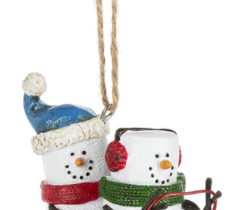 S'MORE ON TOBOGGAN ORNAMENT