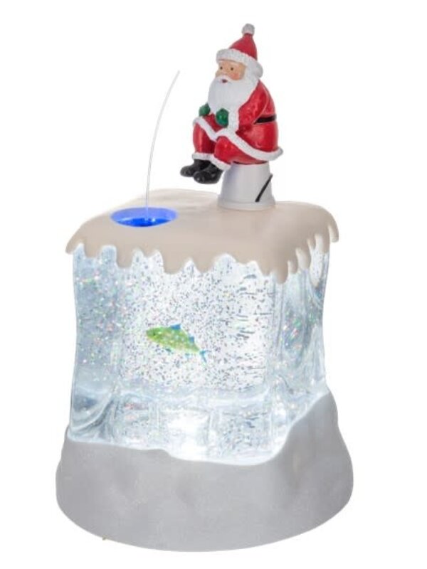 LIGHT UP SHIMMER ICE FISHING SNOWGLOBE