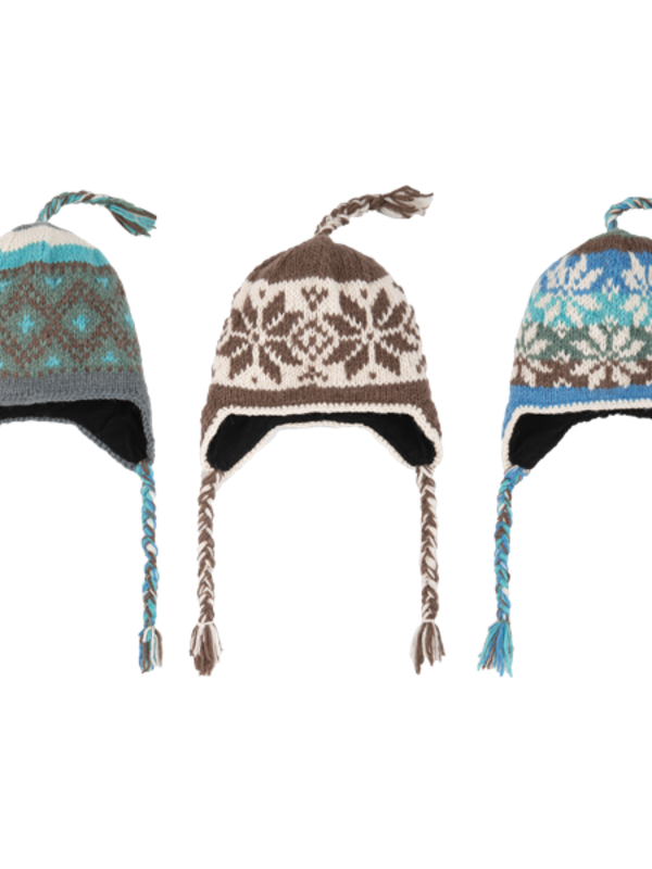 Knit Embroidered Nordic Winter Hats