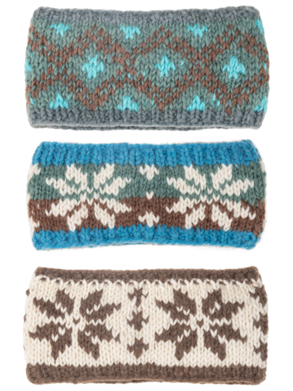 Knit Embroidered Nordic Headbands
