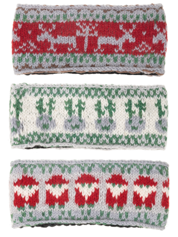 Knit Embroidered Holiday Icon Headbands