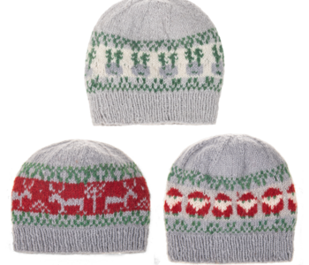 Knit Embroidered Holiday Icon Beanies