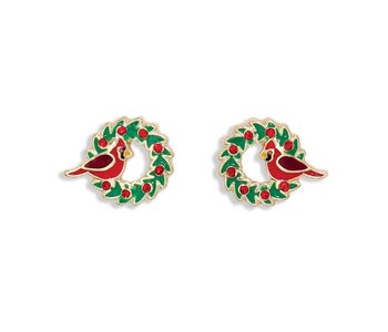 Enamel Cardinals on Wreath