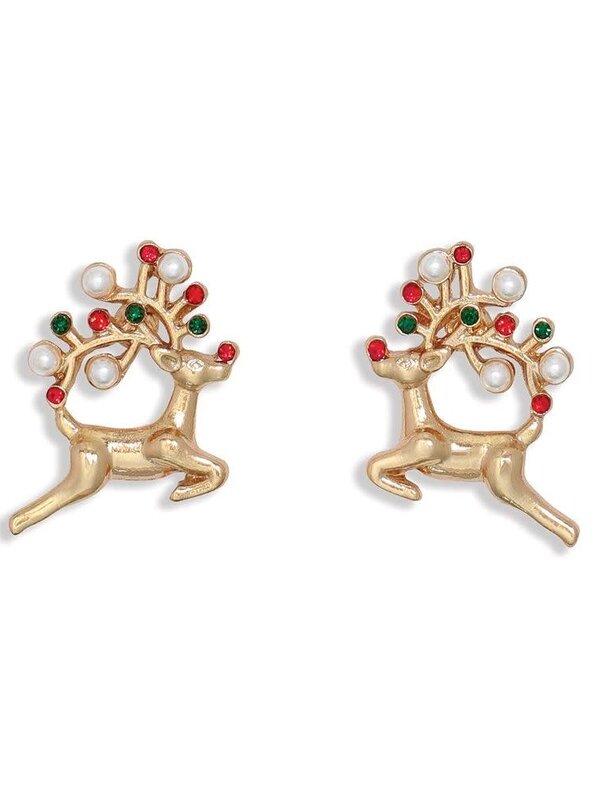 Gold Reindeer w Tree Antler