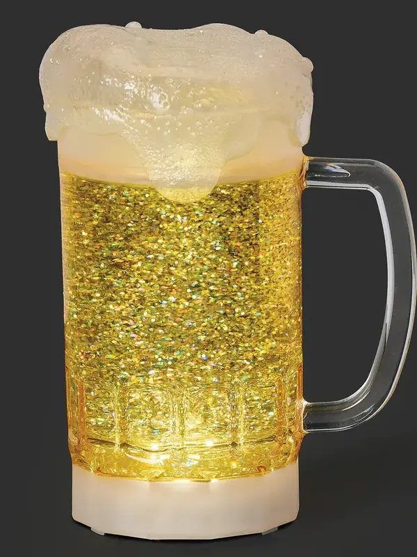 7.5"H LED Lighted Swirl Beer Mug