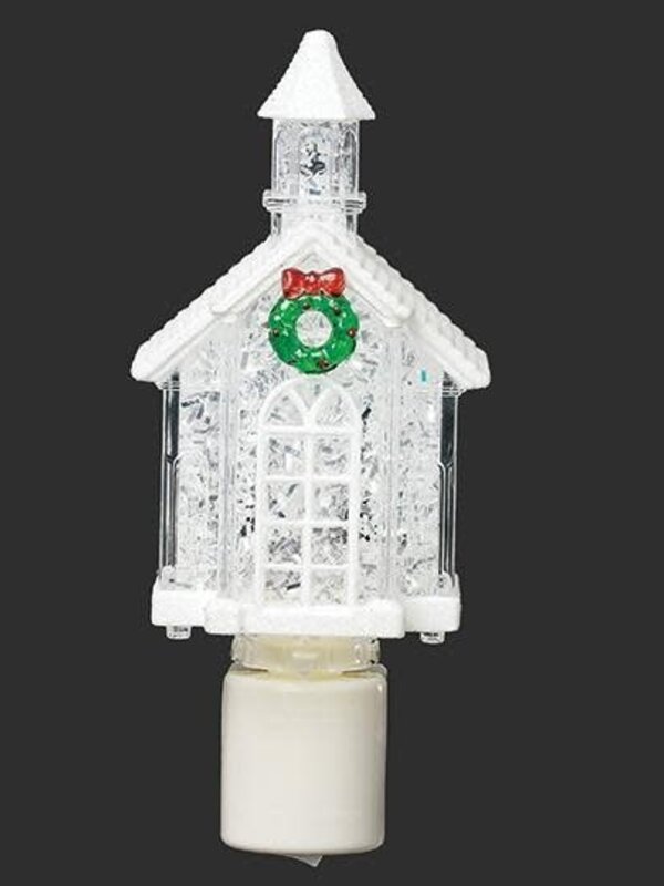 6.5"H LED WHITE CHURCH NIGHT LIGHT