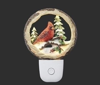 5.2"H CARDINAL IN WREATH NIGHT LIGHT