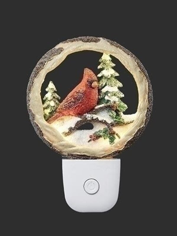 5.2"H CARDINAL IN WREATH NIGHT LIGHT