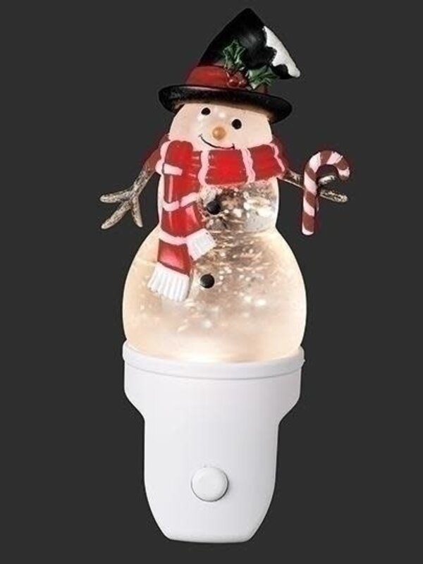 6.75"H LIGHTED SNOWMAN SWIRL NIGHT LIGHT