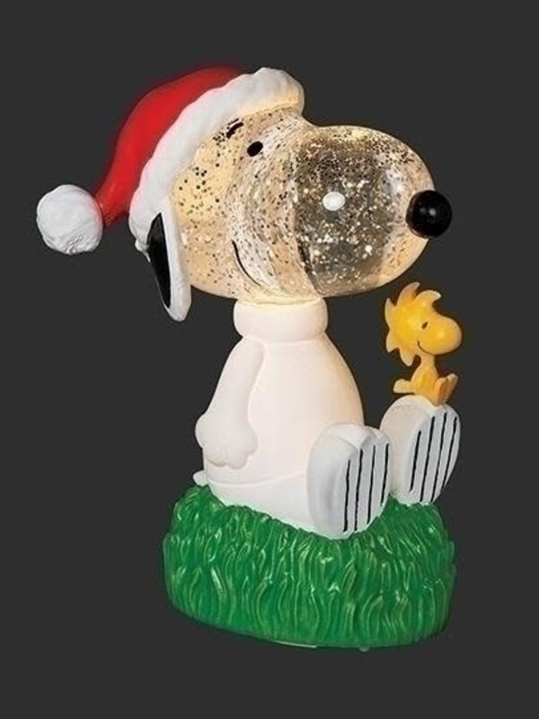 5.5"H PEANUTS SHIMMER LIGHT SNOOPY & WOODSTOCK