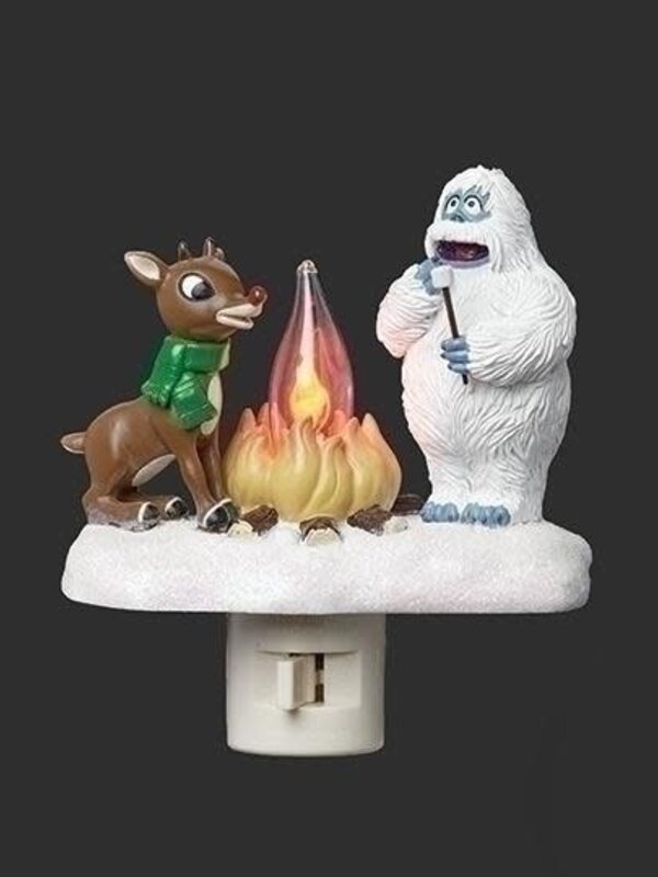 4.5"H LIGHTED RUDOLPH CAMPFIRE W/BUMBLE NIGHT LIGHT