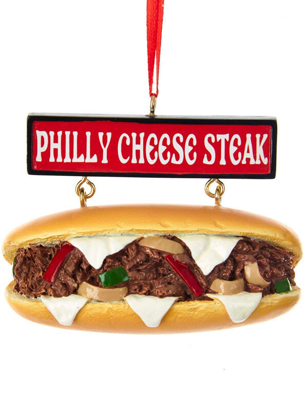Cheese Steak Sandwich With Sign Ornament