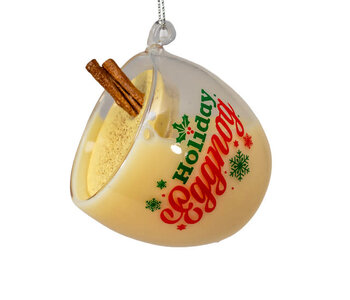 Glass Holiday Eggnog Ornament
