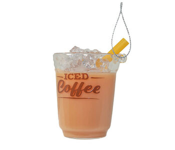 Glass Iced Coffee With Liquid Ornament