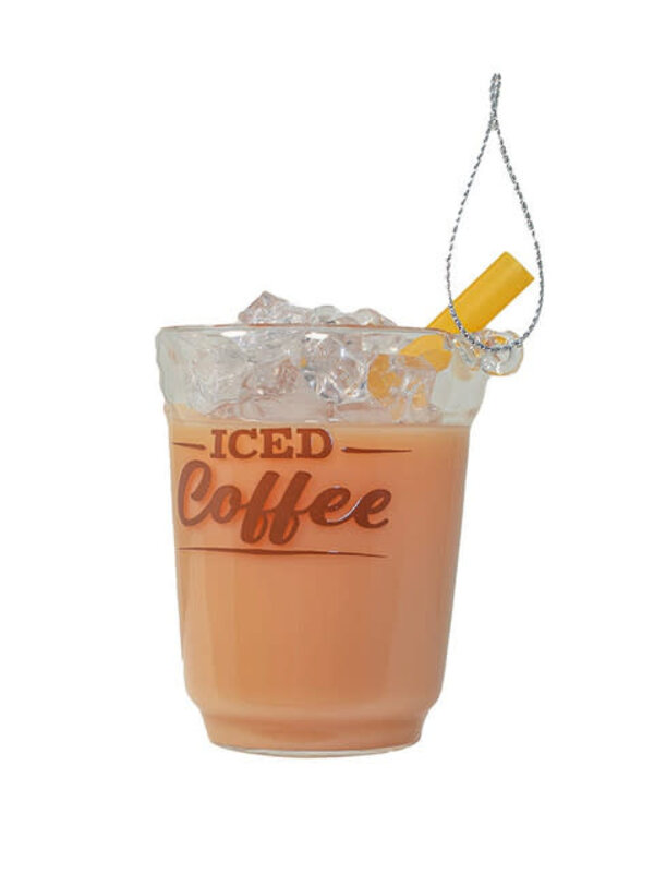 Glass Iced Coffee With Liquid Ornament
