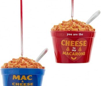 Red and Blue Bowl Mac and Cheese Ornaments