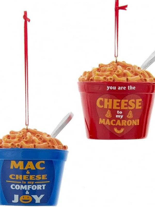 Red and Blue Bowl Mac and Cheese Ornaments