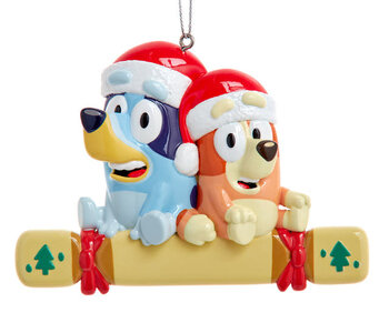 Bluey™ & Bingo In Santa Hats Ornament