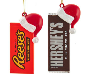 Hershey's™ & Reese's Bar With Santa Hat Ornament