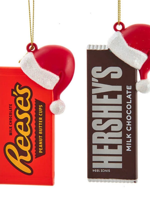 Hershey's™ & Reese's Bar With Santa Hat Ornament