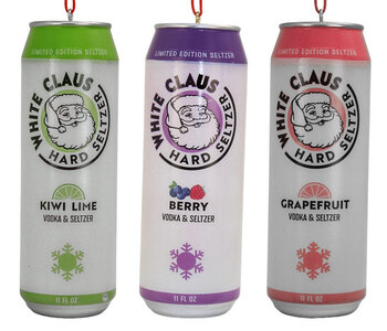 White Claus Hard Seltzer Ornaments