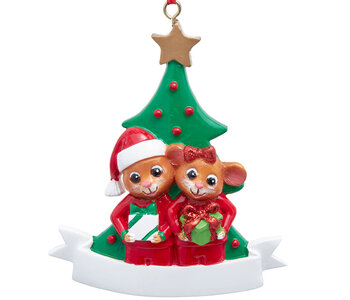 Pajama Party Mice Couple Ornament