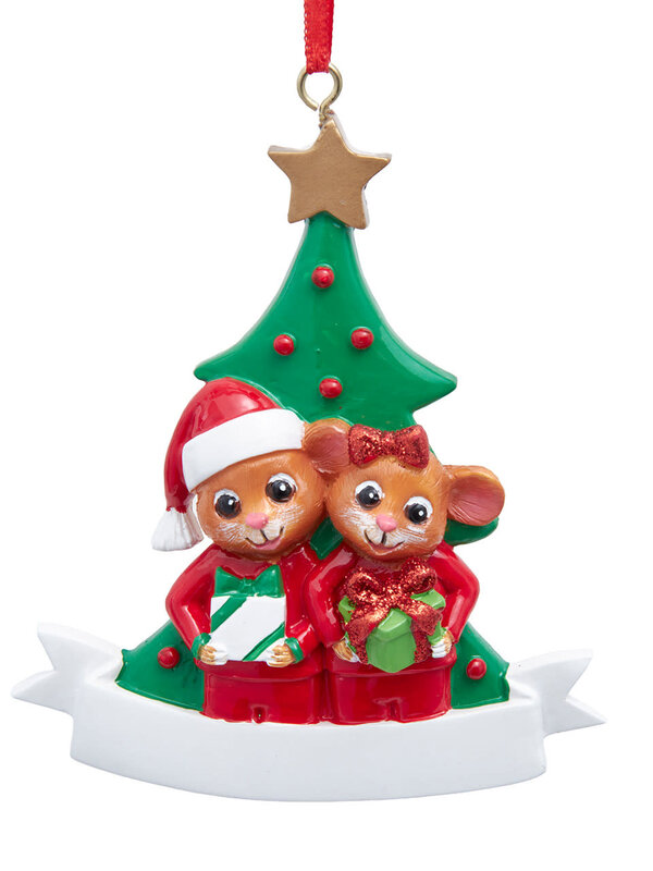 Pajama Party Mice Couple Ornament