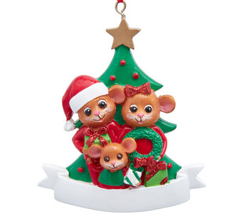 Pajama Party Mice Family of 3 Ornament
