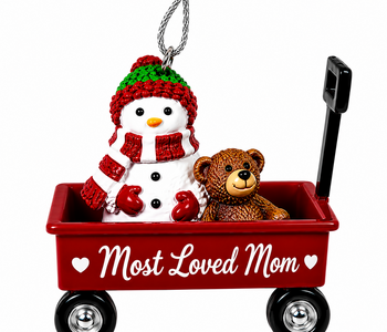 WAGON ORNAMENT-MOST LOVED MOM