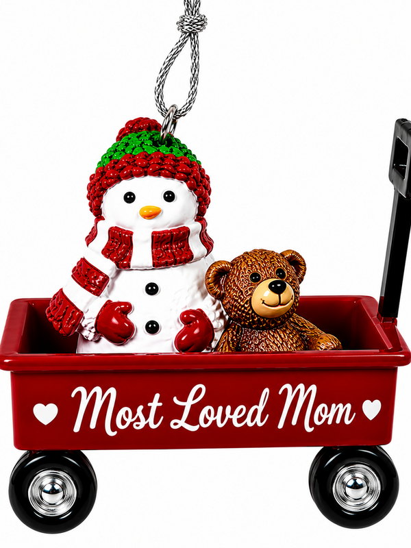 WAGON ORNAMENT-MOST LOVED MOM