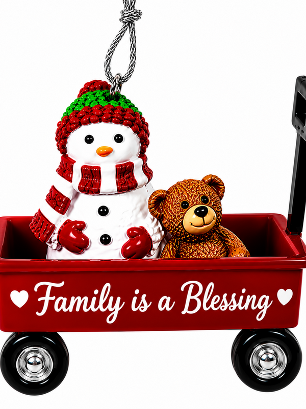 WAGON ORNAMENT-FAMILY IS A BLESSING