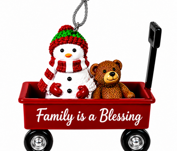 WAGON ORNAMENT-FAMILY IS A BLESSING
