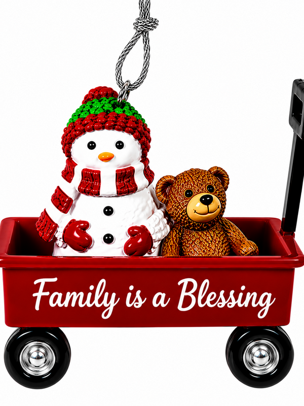 WAGON ORNAMENT-FAMILY IS A BLESSING