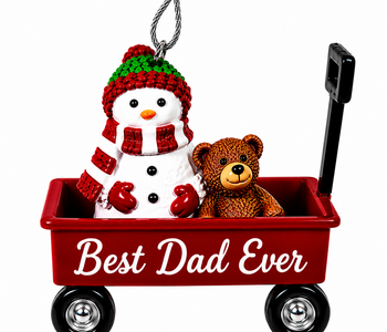 WAGON ORNAMENT-BEST DAD EVER
