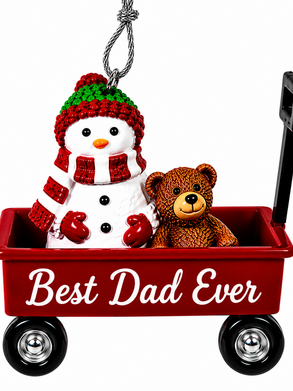 WAGON ORNAMENT-BEST DAD EVER