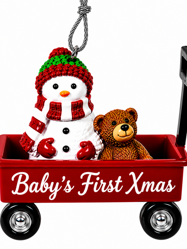 WAGON ORNAMENT-BABY'S 1ST XMS