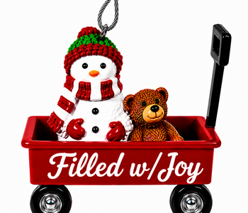 WAGON ORNAMENT-FILLED W/JOY