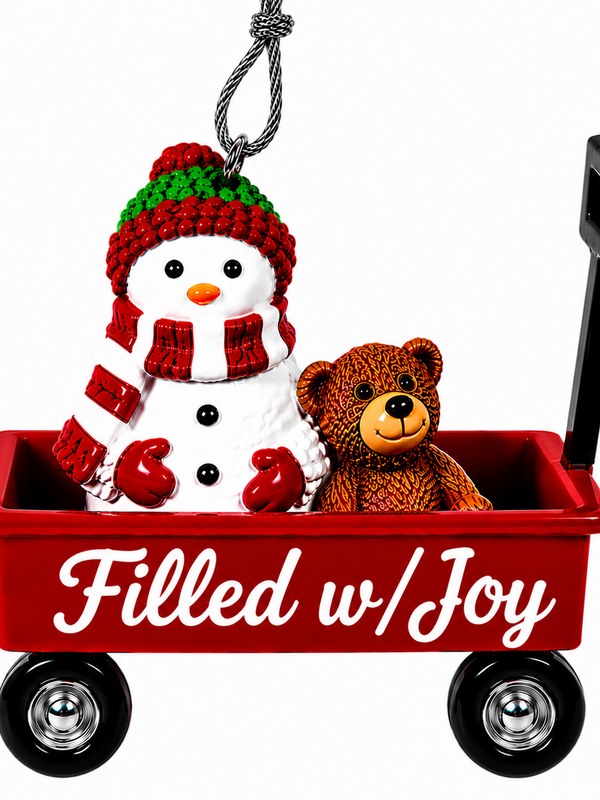 WAGON ORNAMENT-FILLED W/JOY