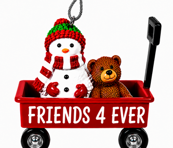 WAGON ORNAMENT-FRIENDS 4 EVER