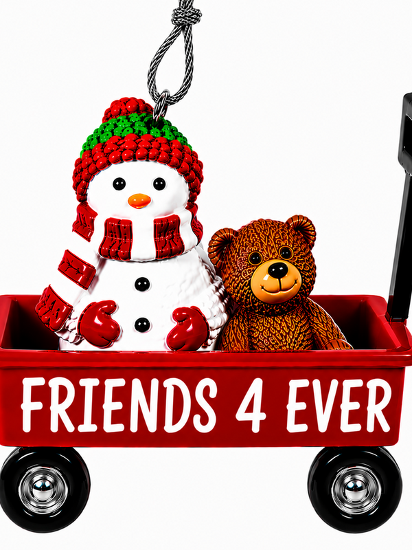 WAGON ORNAMENT-FRIENDS 4 EVER