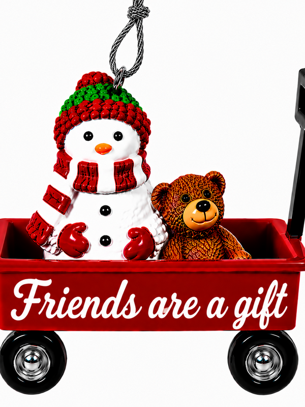 WAGON ORNAMENT-FRIENDS ARE A GIFT