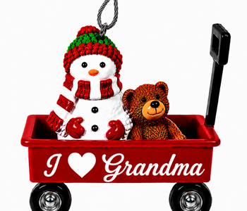 WAGON ORNAMENT-I LOVE GRANDMA