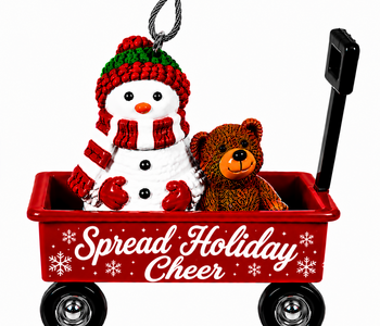 WAGON ORNAMENT-SPREAD HOLIDAY CHEER