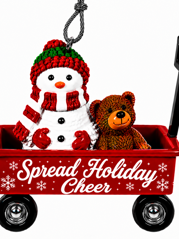 WAGON ORNAMENT-SPREAD HOLIDAY CHEER